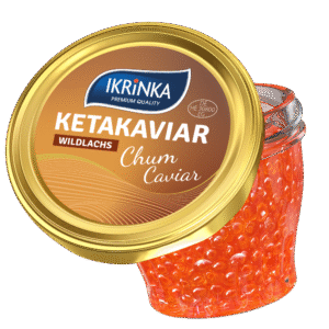 Laukinių lašišų ketos chum ikrai PREMIUM klasės  (Oncorhynchus keta) , 100 g